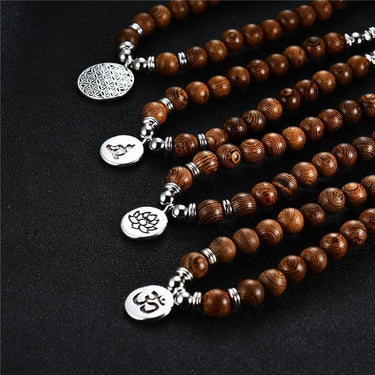 108 Wooden Beads Mala Bracelet X Lotus / Flower of Life / OM / Buddha-Your Soul Place